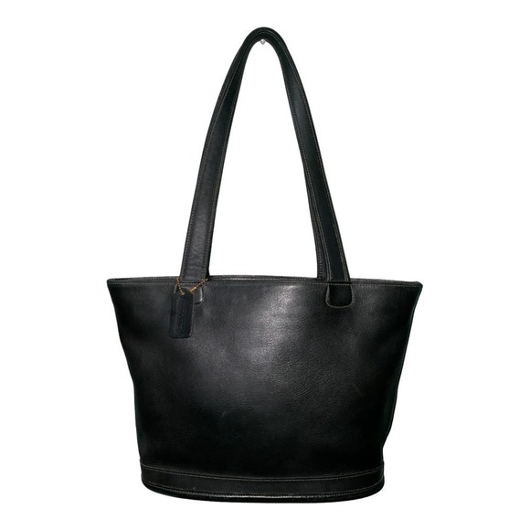 COACH VINTAGE BLACK LEATHER BLEECKER BUCKET BAG 9302 Made in United States - Picture 3 of 16